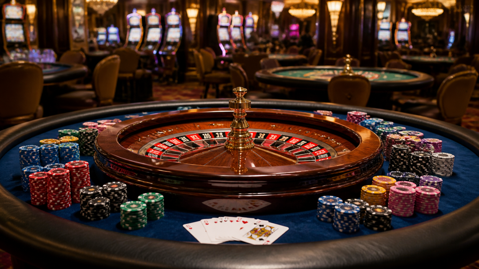 Best Online Casino: What to Look for Before You Play Roulette table with chips and cards in a casino setting